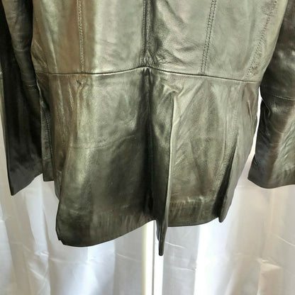 Jessica London 20W Black Leather Blazer Classic Stylish Women NWT
