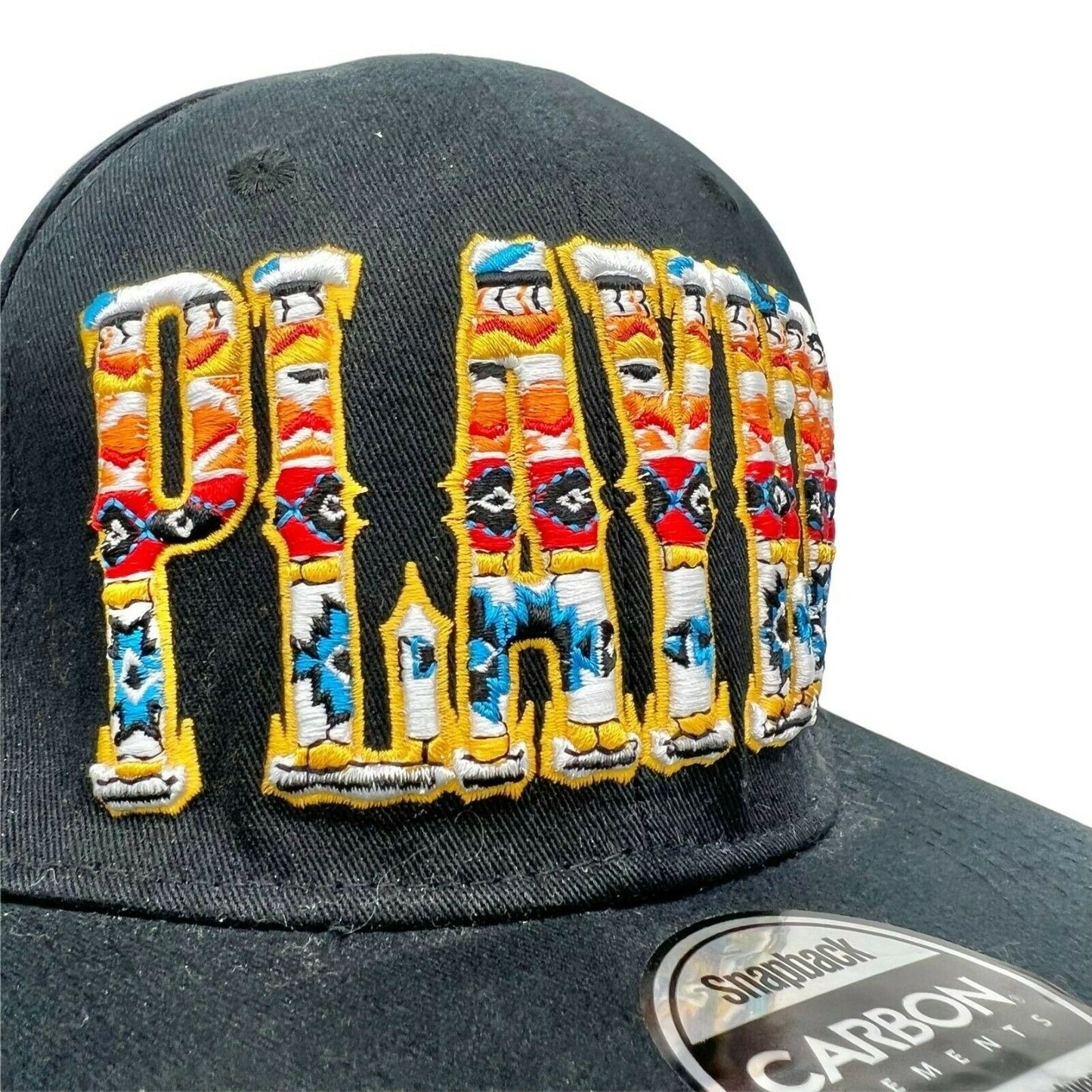 PLAYER Multicolor Lettering Black Baseball Hat Snapback Carbon Elements Adjust
