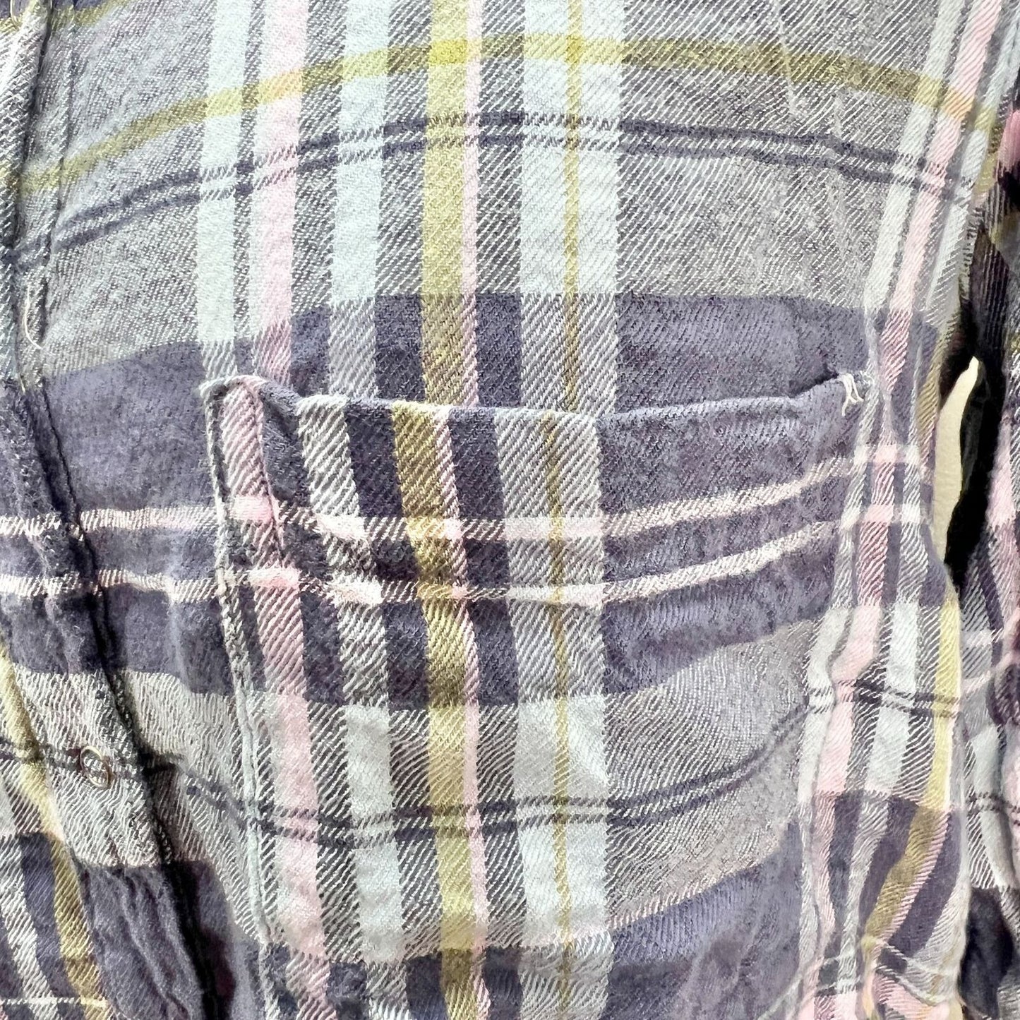 Aerie Flannel Shirt Womens Small Long Sleeves Blues Pink Green