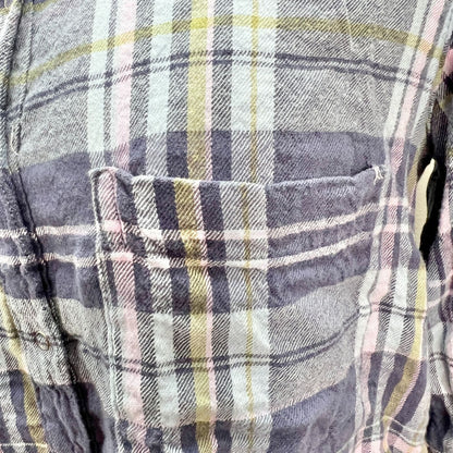 Aerie Flannel Shirt Womens Small Long Sleeves Blues Pink Green