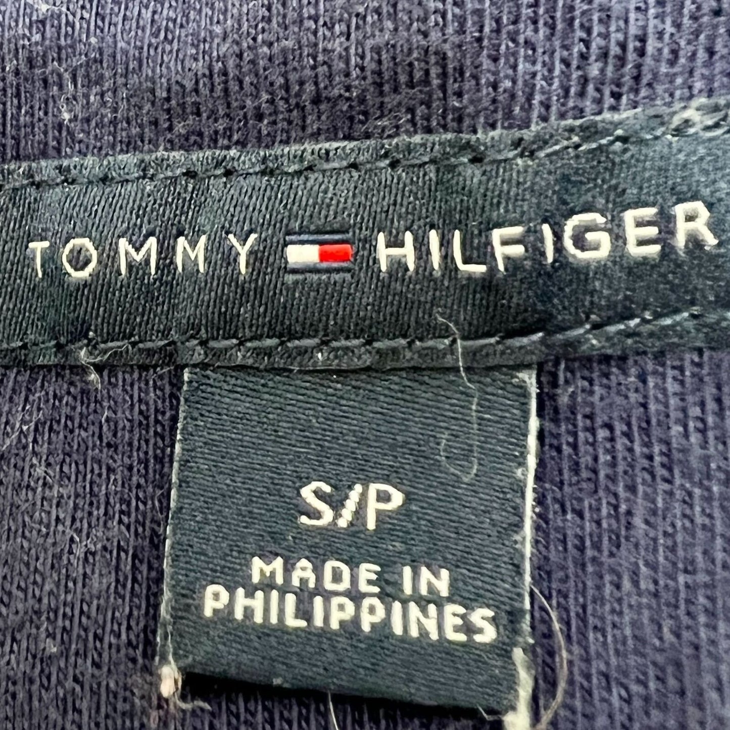 Tommy Hilfiger Shawl Collar Pullover Small Gray White Stripe Fleece Long Sleeves