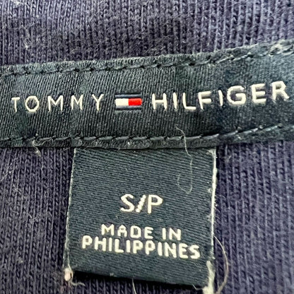 Tommy Hilfiger Shawl Collar Pullover Small Gray White Stripe Fleece Long Sleeves