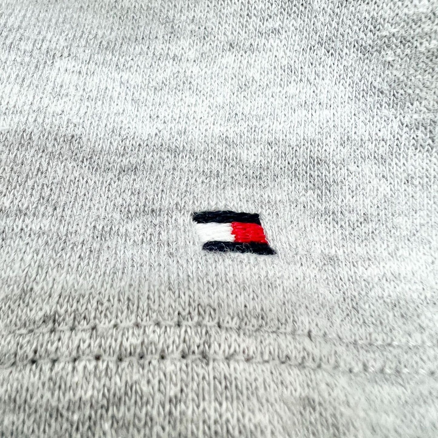 Tommy Hilfiger Shawl Collar Pullover Small Gray White Stripe Fleece Long Sleeves