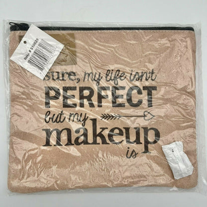 Canvas Makeup Travel Bag Not Perfect Makeup Is Inside Pocket Zip