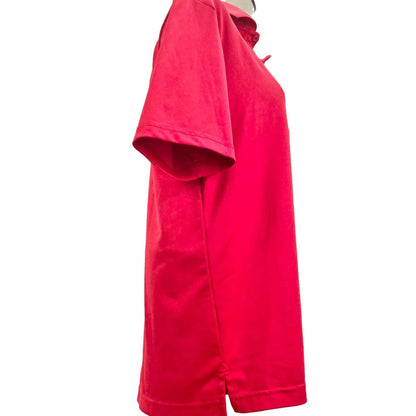 George Collared Shirt Men's S 34-36 Red Short Sleeve 3 Button Front