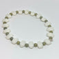 Owl Beads Stretch Bracelet Cute Dainty Cream and Tan