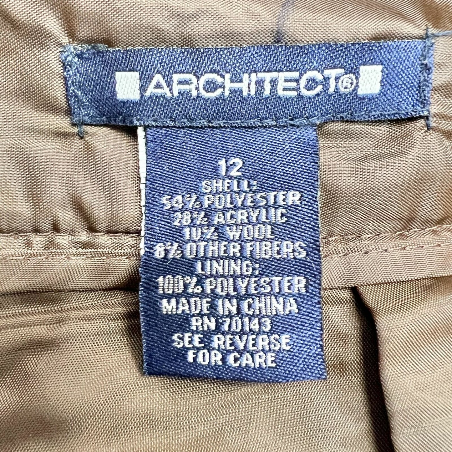 Architect Women's 12 Brown Houndstooth Straight Skirt Back Zip Pockets