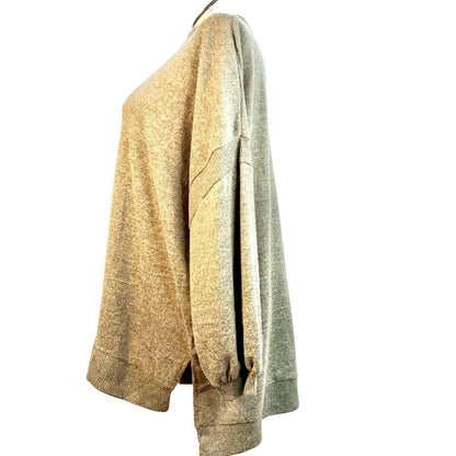 C&C California Sweater Women's 3X Olive Mock Turtleneck Long Sleeve Hi Low Hem L