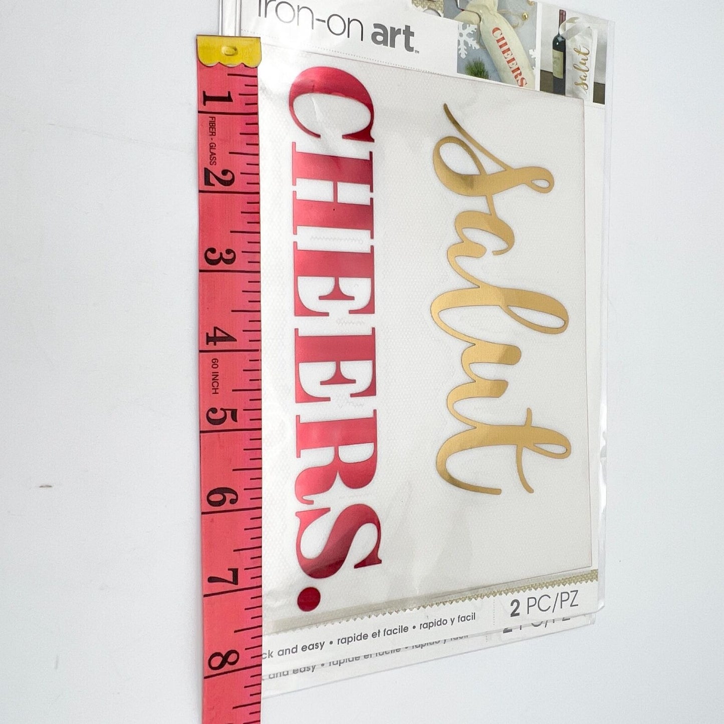 Momenta Iron-on Art Salut Cheers New in Package Red Gold