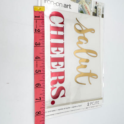 Momenta Iron-on Art Salut Cheers New in Package Red Gold
