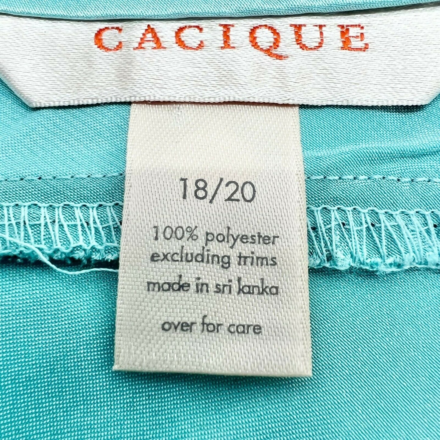 Cacique 18/20 Turquoise Black Sexy Nightie w Adjustable Straps