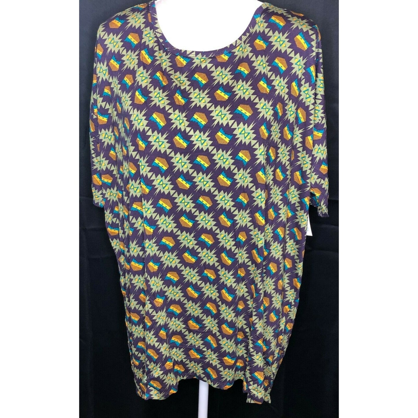 LuLaRoe RETIRED Irma Women's M Purple Gold Teal Green mid-length sleeves NWT