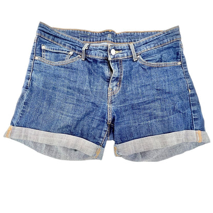 Levi Womens W31 Denim 5 Pocket Cuffed Shorts
