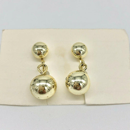 Vintage Goldtone Spherical Bead Screw Back Earrings