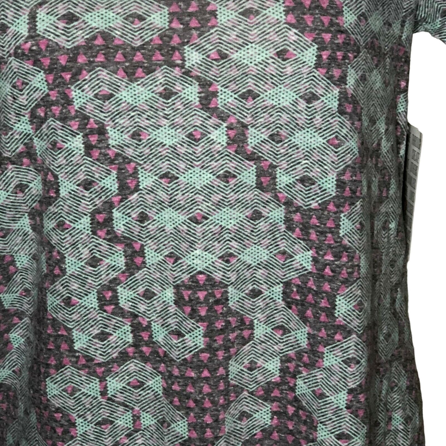 LuLaRoe Classic T Women's Top XS Gray Pink Light Green Geometric NWT