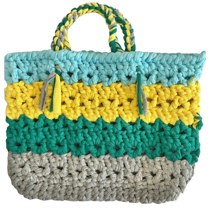 Handcrafted Crocheted Purse Bag from Recycled T-Shirts NEW