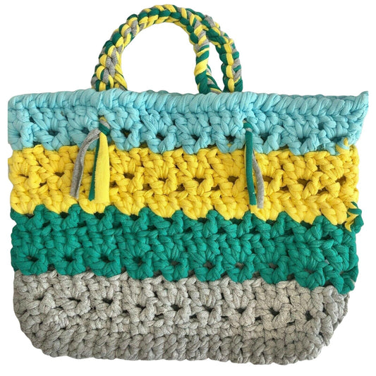 Handcrafted Crocheted Purse Bag from Recycled T-Shirts NEW