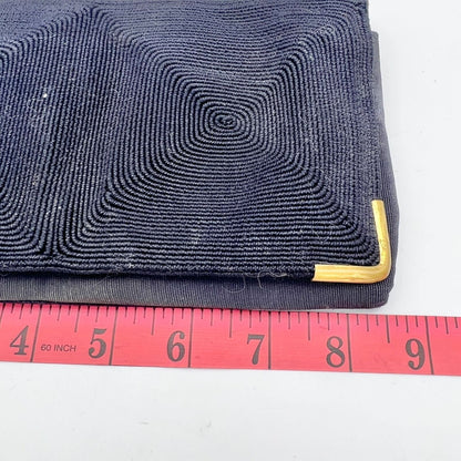 Genuine Corde Purse Blue 8.5 x 5 Clutch Snap Closure Inside Pocket Brass Corners