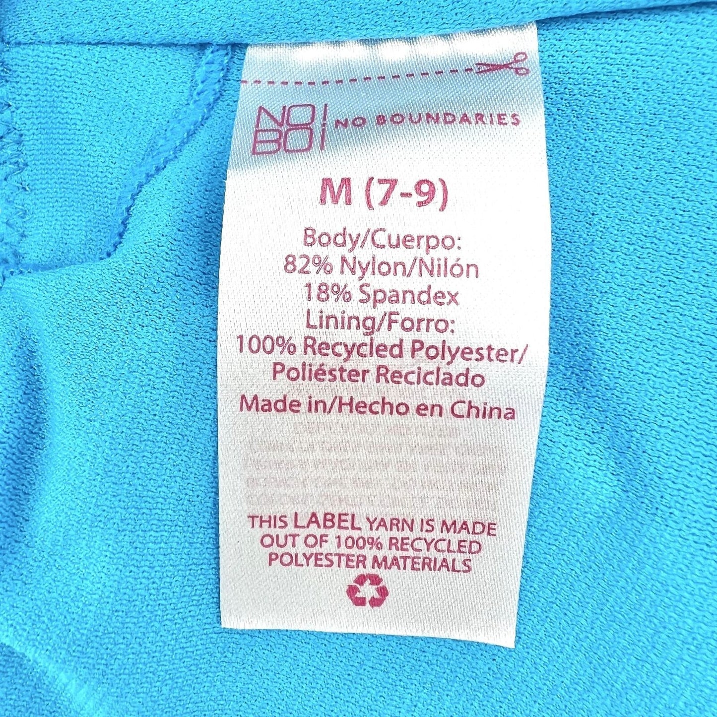No Boundaries Bikini Top Junior M(7-9) Blue Tie Dye Lettuce Edge NWT