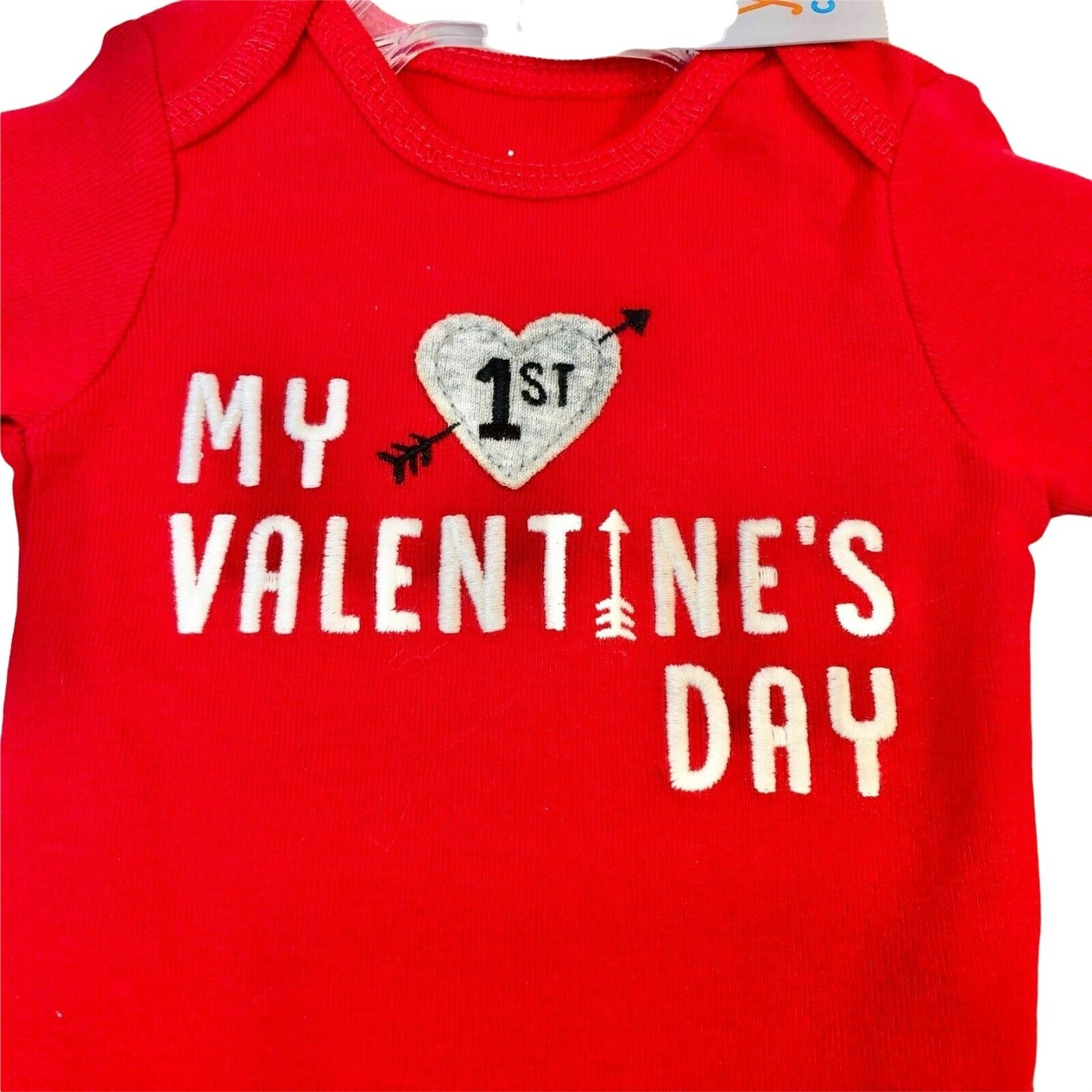 Carters Red Newborn Bodysuit My 1st Valentine's Day Snaps Long Sleeves NWT