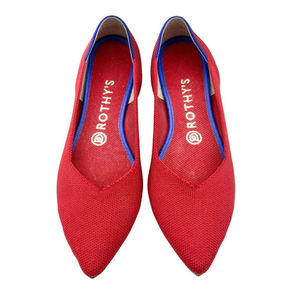 Rothy's The Point Flats 8 Red Classic Soft Flexible Washable