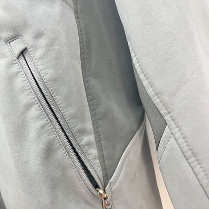 Athletech Jacket Medium Gray Zip Up 3 Front Pockets Fleece Lining