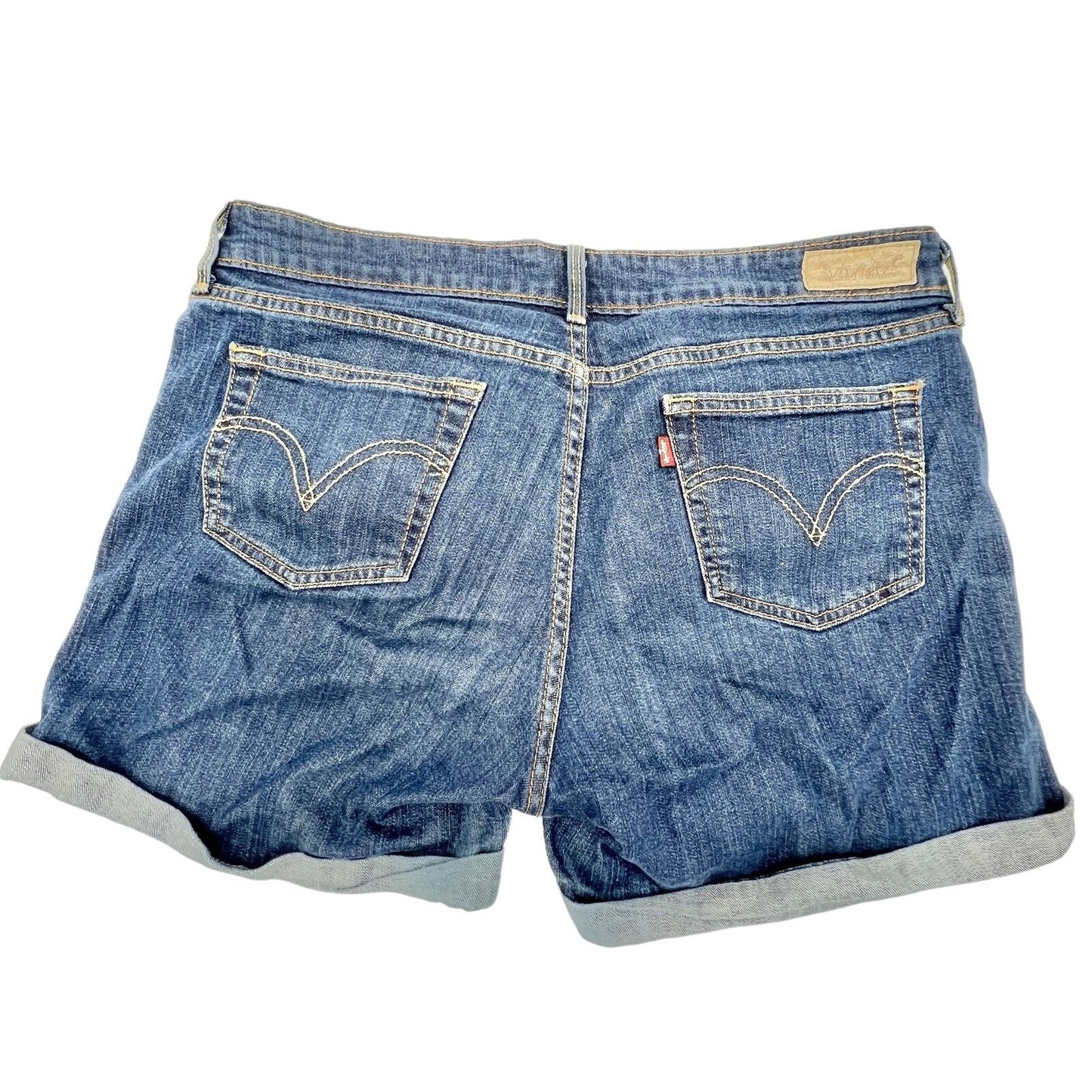 Levi Womens W31 Denim 5 Pocket Cuffed Shorts