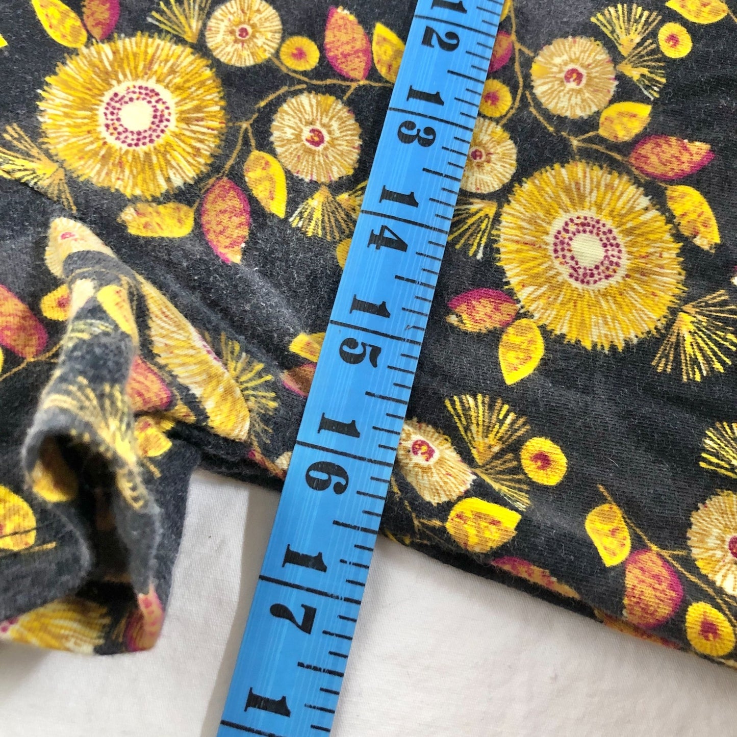 LuLaRoe Carly Dress XS Black with Yellow Floral Design