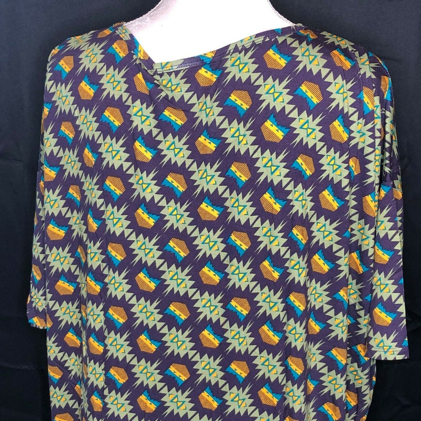 LuLaRoe RETIRED Irma Women's M Purple Gold Teal Green mid-length sleeves NWT