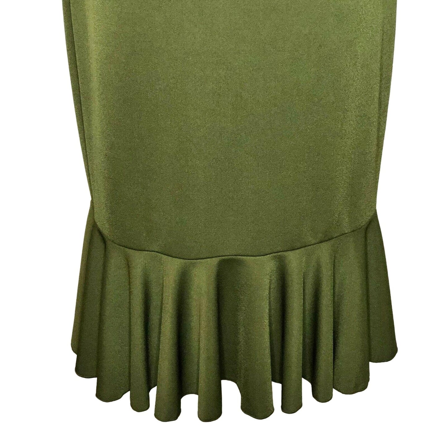 LuLaRoe Cici Women's Medium Dress Olive Green Ruffles Shimmery NWT retired