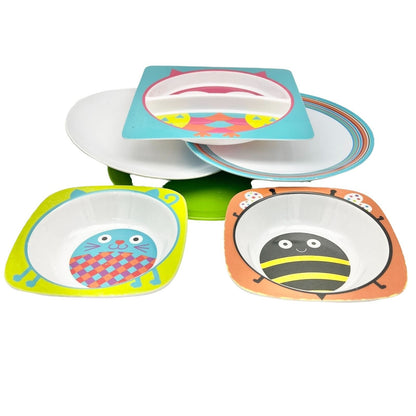Bundle of 6 Pieces Melamine Mixed Children Dishes Bowls and Plates