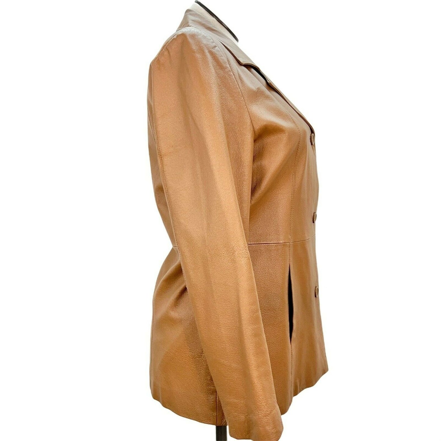 Jessica Holbrook Women's Easy Care Medium Leather Coat Polyester Lining Machine Wash