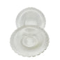 Set of 2 Vintage Scalloped Edged Bowls 12 inch Clear Glass Faceted