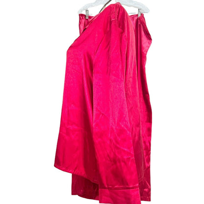 Gilligan & O'Malley XL Red Sateen Pajama Pants and Long Sleeve Button Up Top