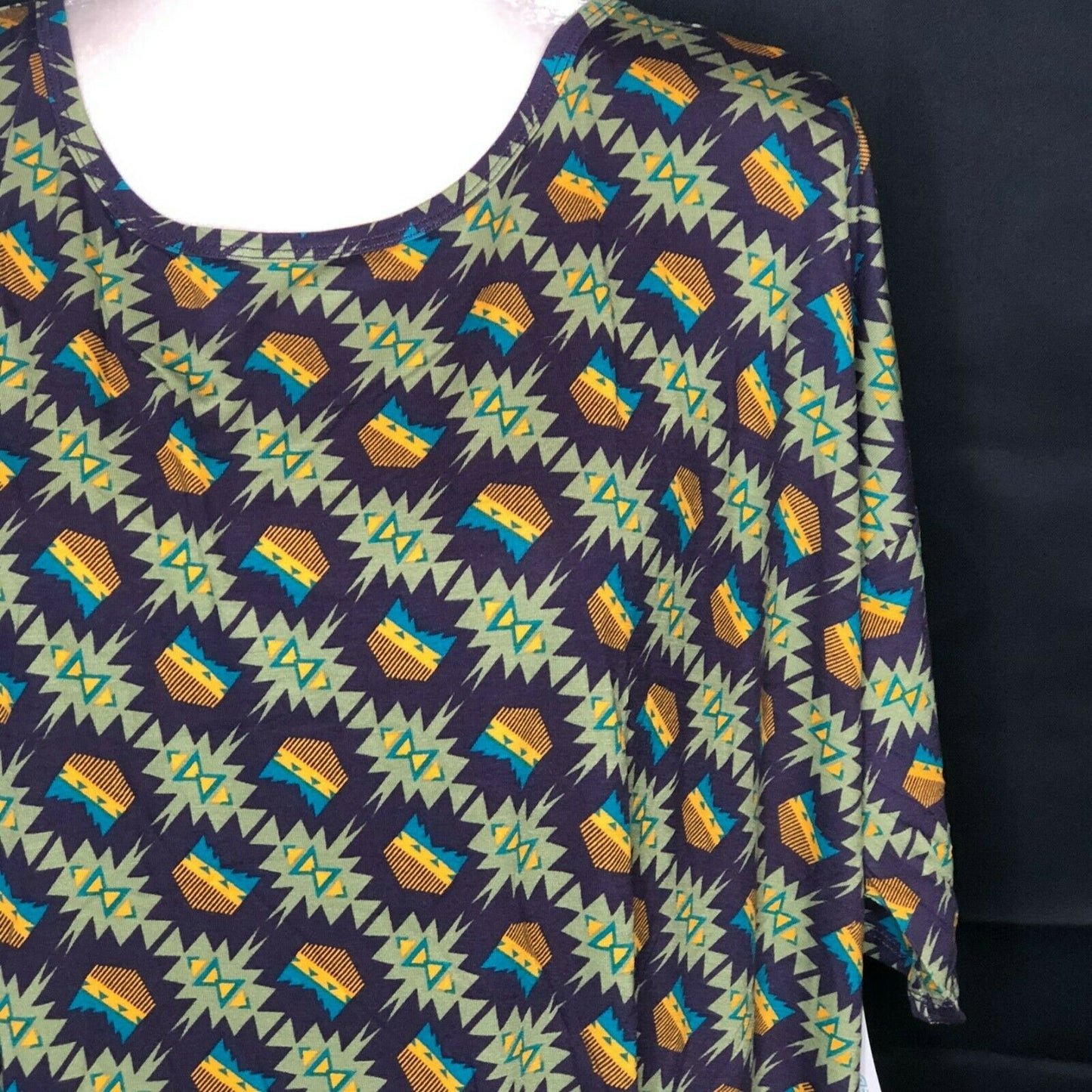LuLaRoe RETIRED Irma Women's M Purple Gold Teal Green mid-length sleeves NWT