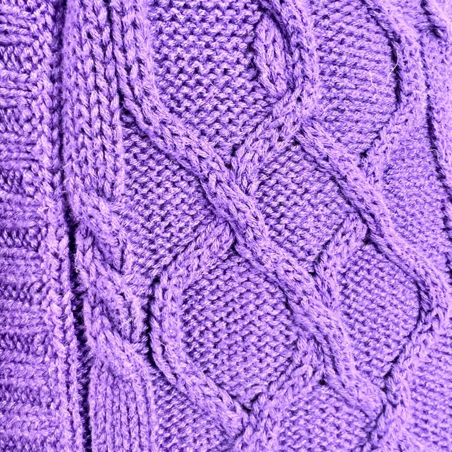 American Living Sweater Vest Women's L Purple Leather Closure Shawl Collar