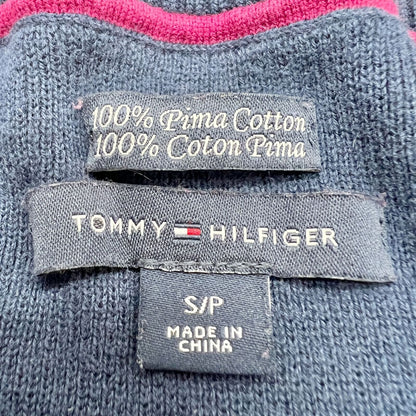 Tommy Hilfiger Pullover Sweater Small Blue Reds Stripe Long Sleeves