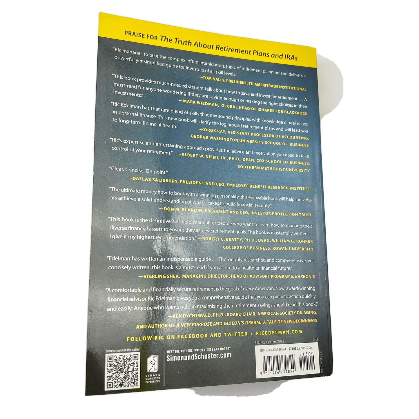 The Truth about Retirement Plans and IRAs by Ric Edelman (2014, Trade Paperback)