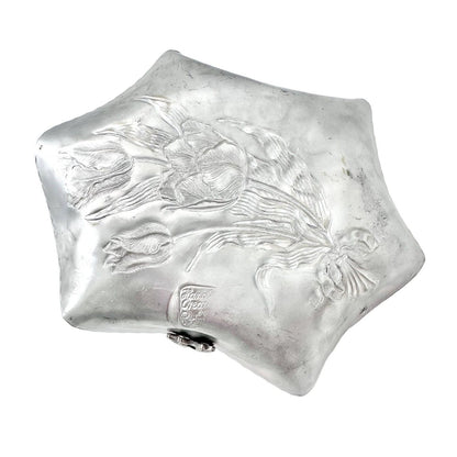 Silver Tulip Dogwood Design 4pc Set Silent Butler Basket Covered Dish