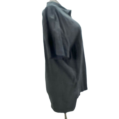 Calvin Klein Jeans Shirt Womens XXL Black Short Sleeve Open Neck Collar