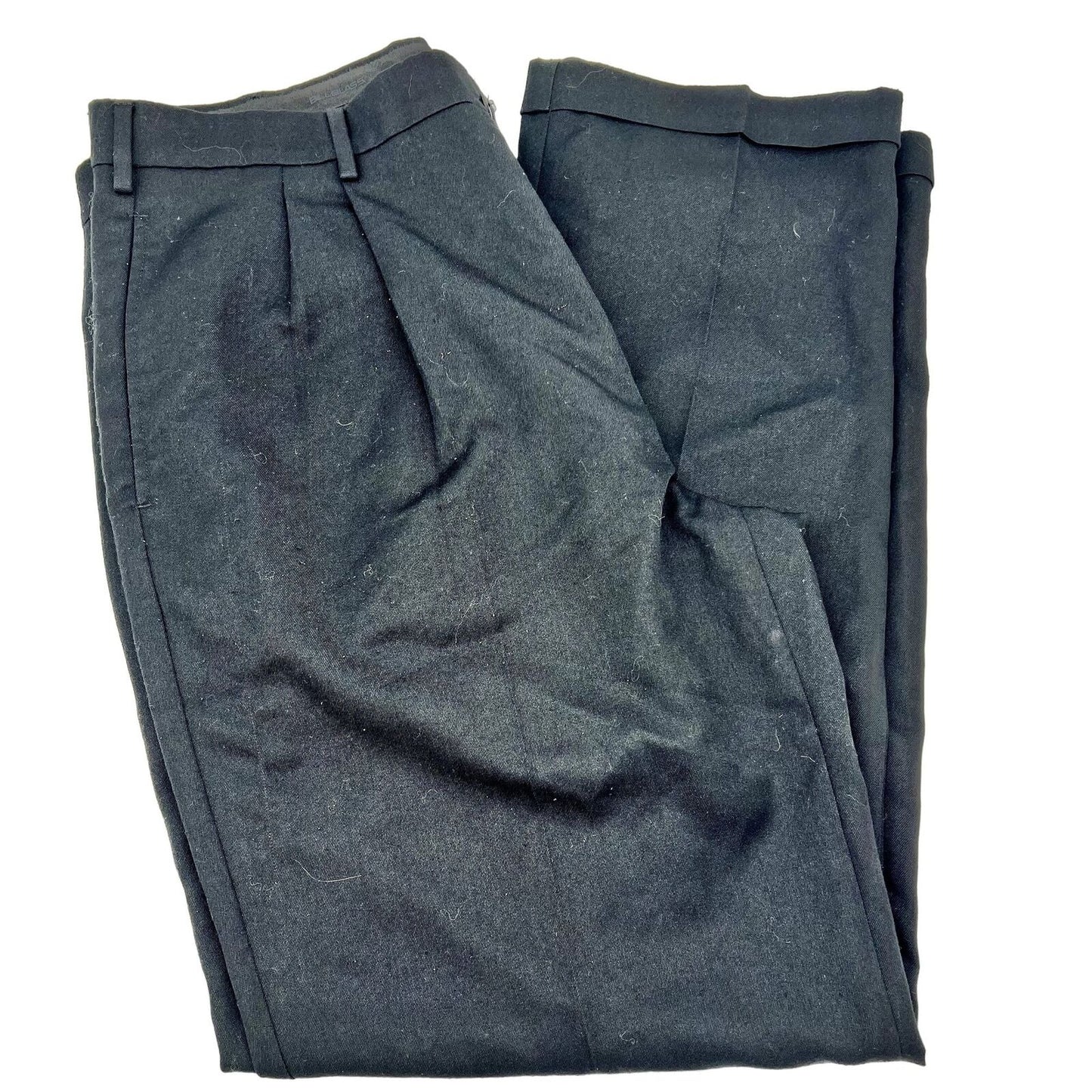 Studio by Bill Blass Pants Men's 36 x 32 Black Pleated Cuffed Button Zip Closure