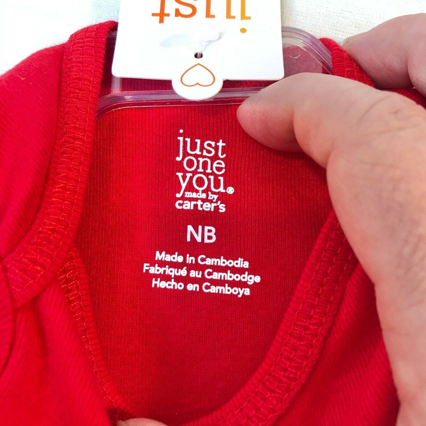 Carters Red Newborn Bodysuit My 1st Valentine's Day Snaps Long Sleeves NWT