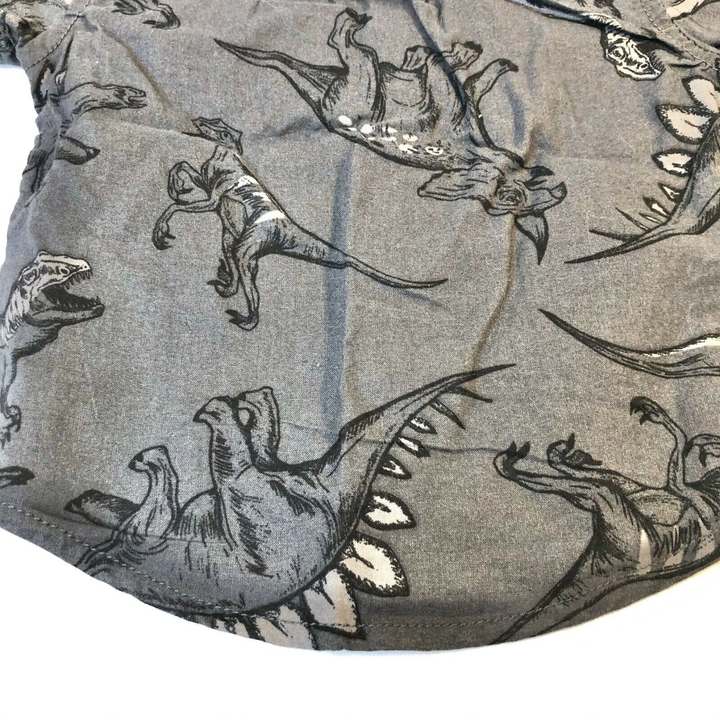 Cat & Jack 12M Dinosaur Woven Black and Gray Button Down Shirt NWT