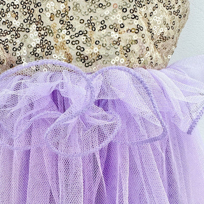 Ewen Fashion Child's Dress fits like 3T Lavender Tulle Sequin