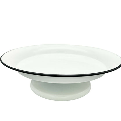 Youngs Inc Large White Metal Pedestal Serving Stand Cake Farmhouse Décor