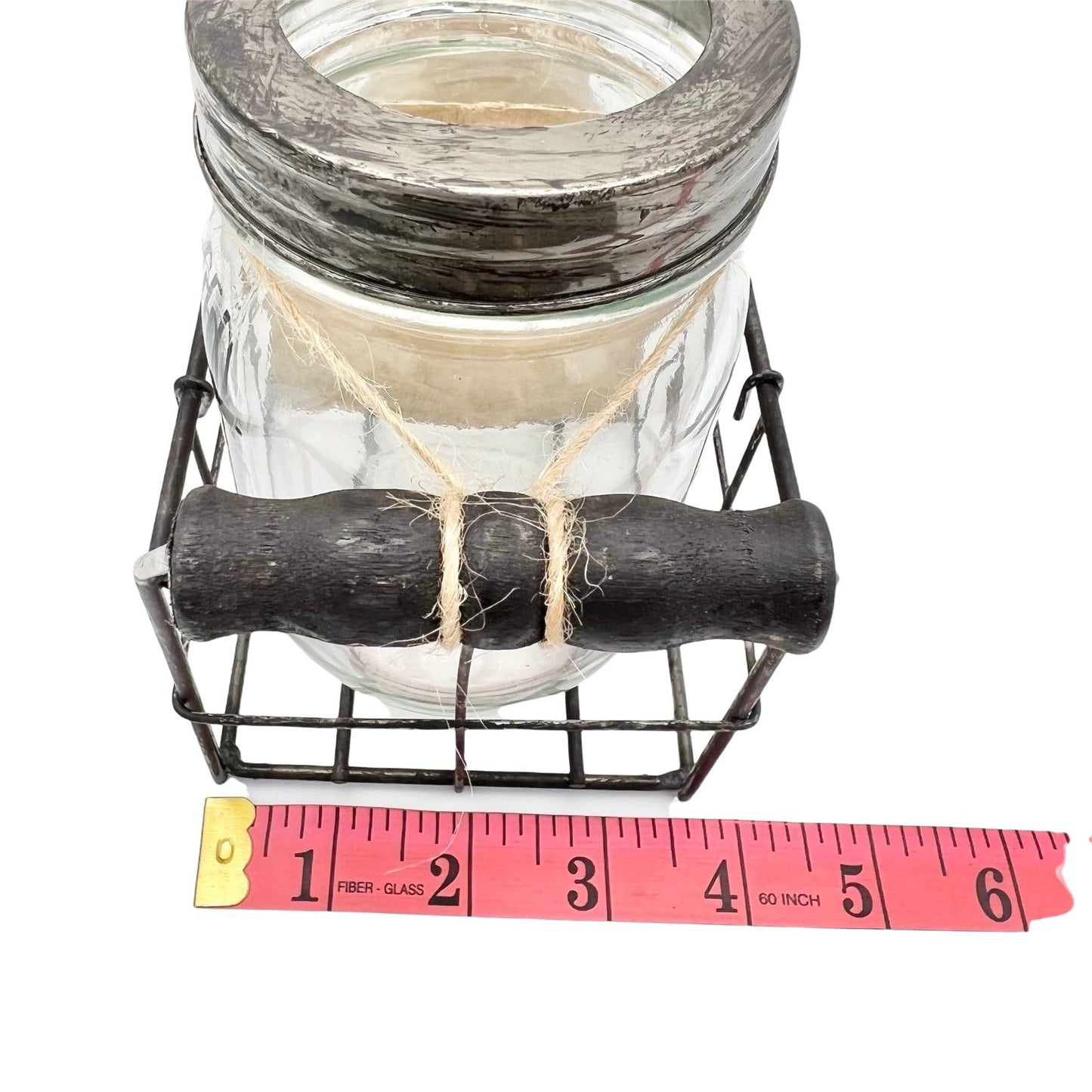 Rae Dunn Home Essentials 3 Glass Jars in Wire Basket Set CHERISH LOVE BLESSED