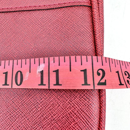 Travel Bag 18 x 12 x 5 Red Gold Hardware Zip Closure Clutch Handles EUC