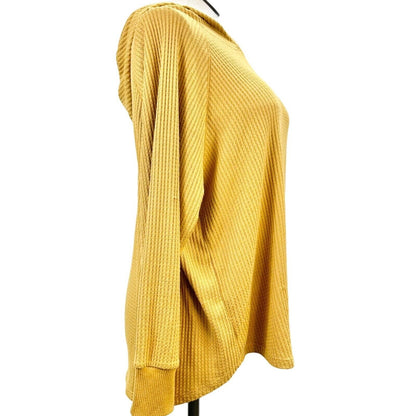 Workshop Republic Clothing Thermal Hoodie Women's 2X Mustard Long Sleeve NWT