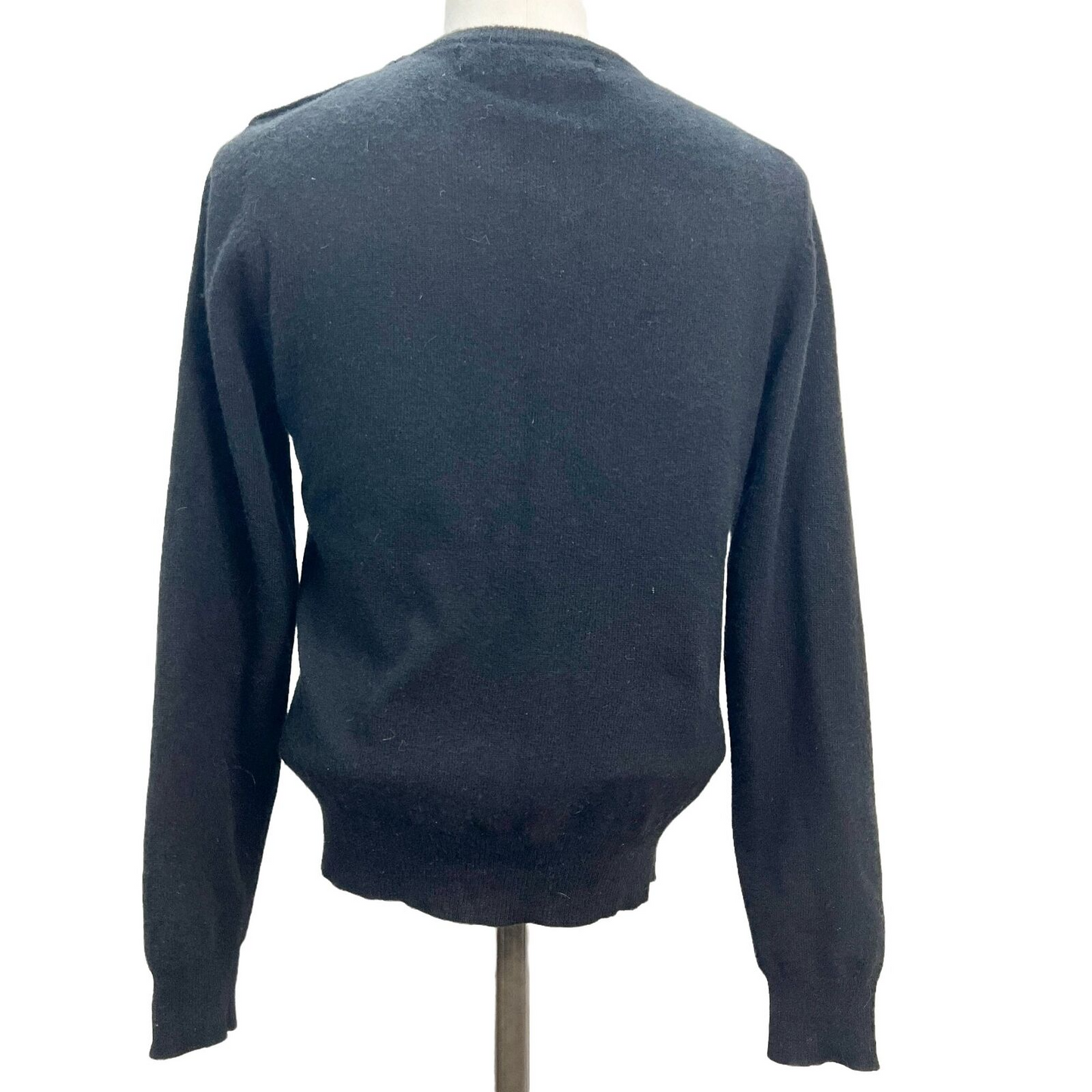 Design Assets Sweater Women's Medium Black 4 Button Shoulder Long Sleeves