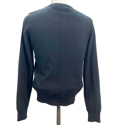 Design Assets Sweater Women's Medium Black 4 Button Shoulder Long Sleeves